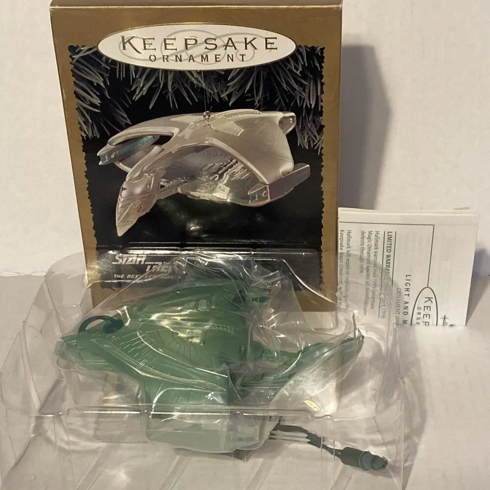 Vintage Star Trek Christmas Ornament ROMULAN WARBIRD Lighted Hallmark NEW NRFB